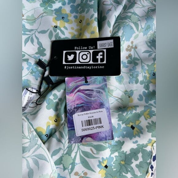 NWT … JUSTIN & TAYLOR “Size: OS” Sunny Fields Kimono - Picture 4 of 4